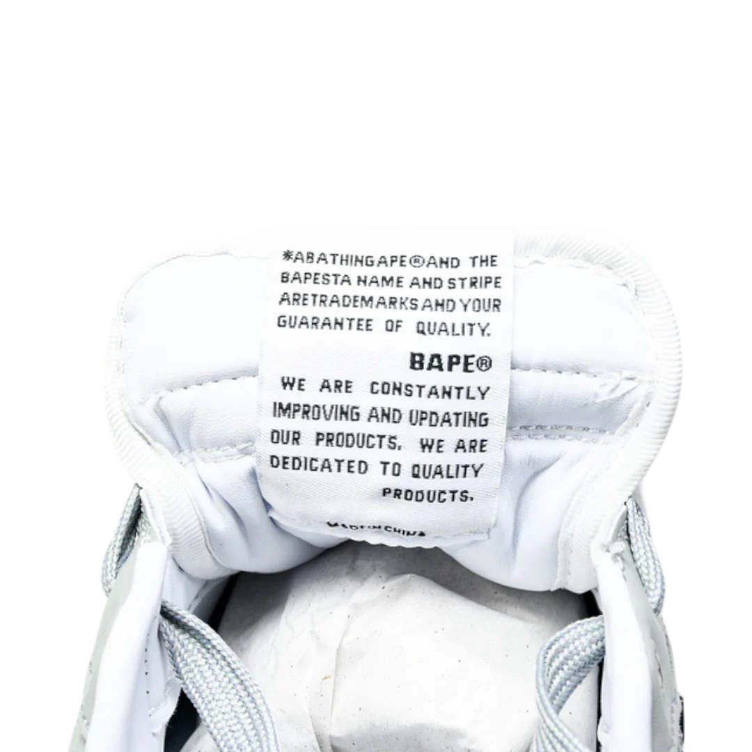 A Bathing Ape Bapesta 'White Grey'