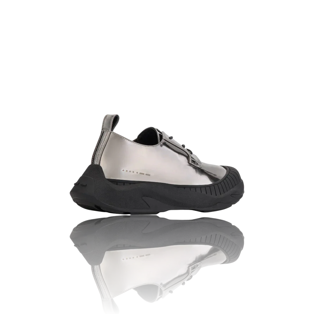 Gunmetal Patent-Leather Oxford Shoes